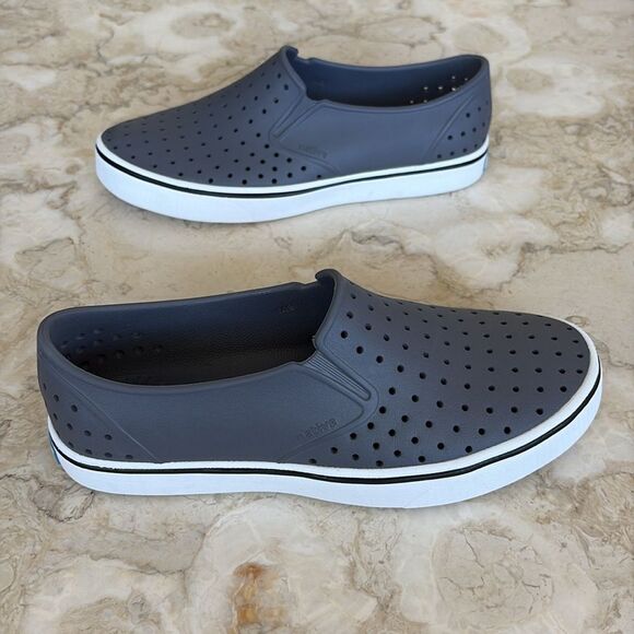 Native Shoes Unisex-Adult Miles Slip On Rubber Shoes Dublin Grey/Shell White - Picture 4 of 12